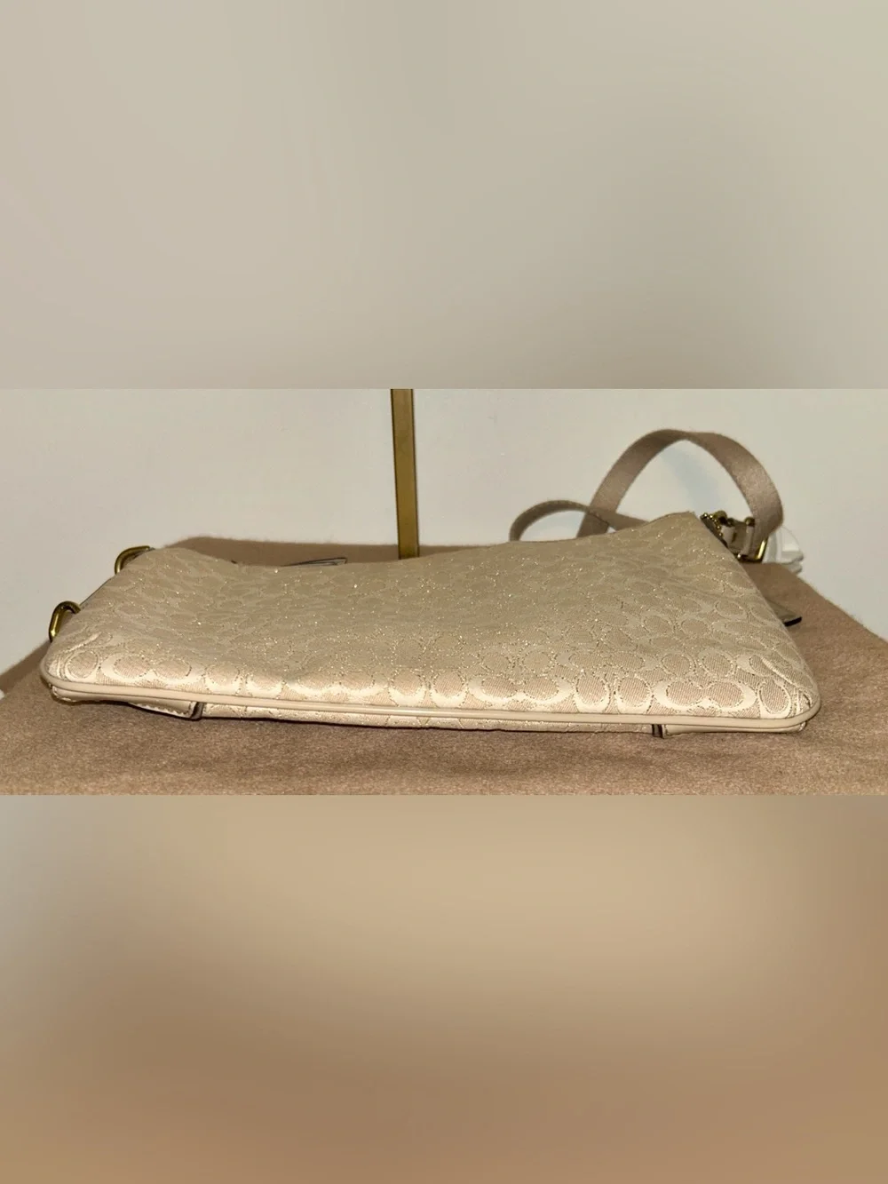 Coach Chelsea Signature Crossbody Bag.  Y2K Gold Sparkle